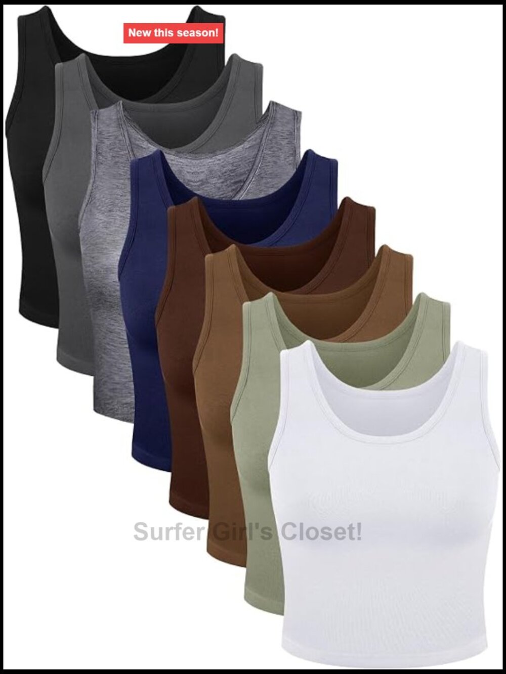 8 Pack Women's Sleeveless Crop Tank Tops Yoga Workout Basic Camis